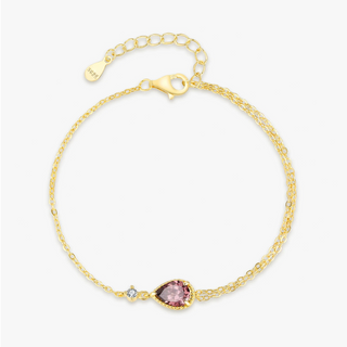 Bracciale vintage in argento sterling 925 con rodolite e zirconi a forma di pera di Ailmay, il regalo perfetto per la festa della mamma e gli anniversari delle donne.